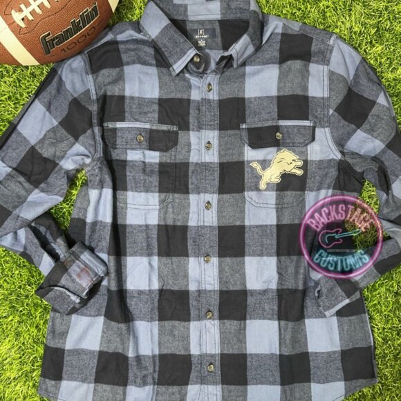 🦁 Detroit Lions Shimmer Flannel - Picture 2 of 6